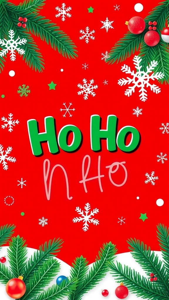 Cute Christmas Wallpaper with Ho Ho Ho Design Cute Christmas wallpaper with